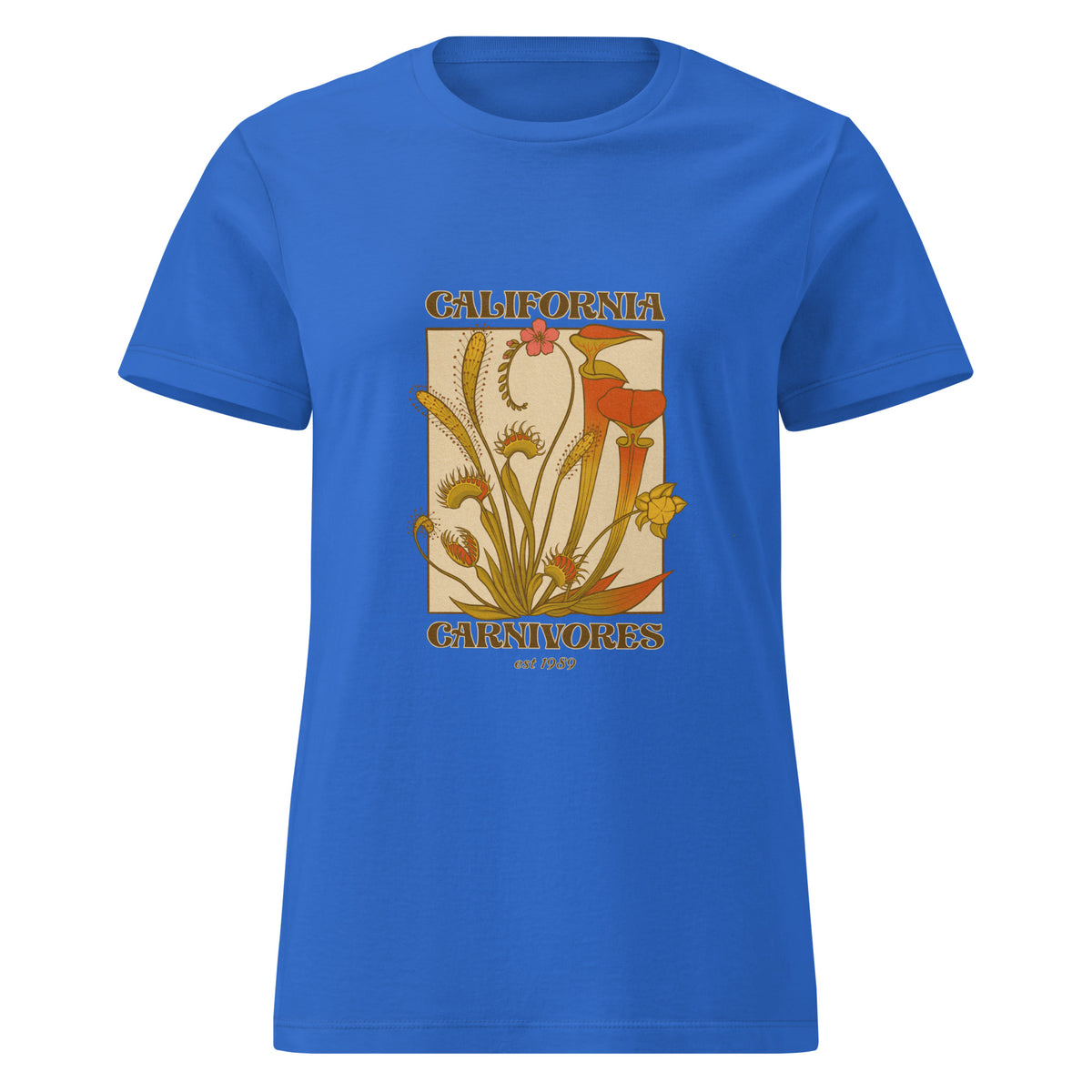 A Dreamy Vintage Bog Garden Women’s T-shirt bright blue