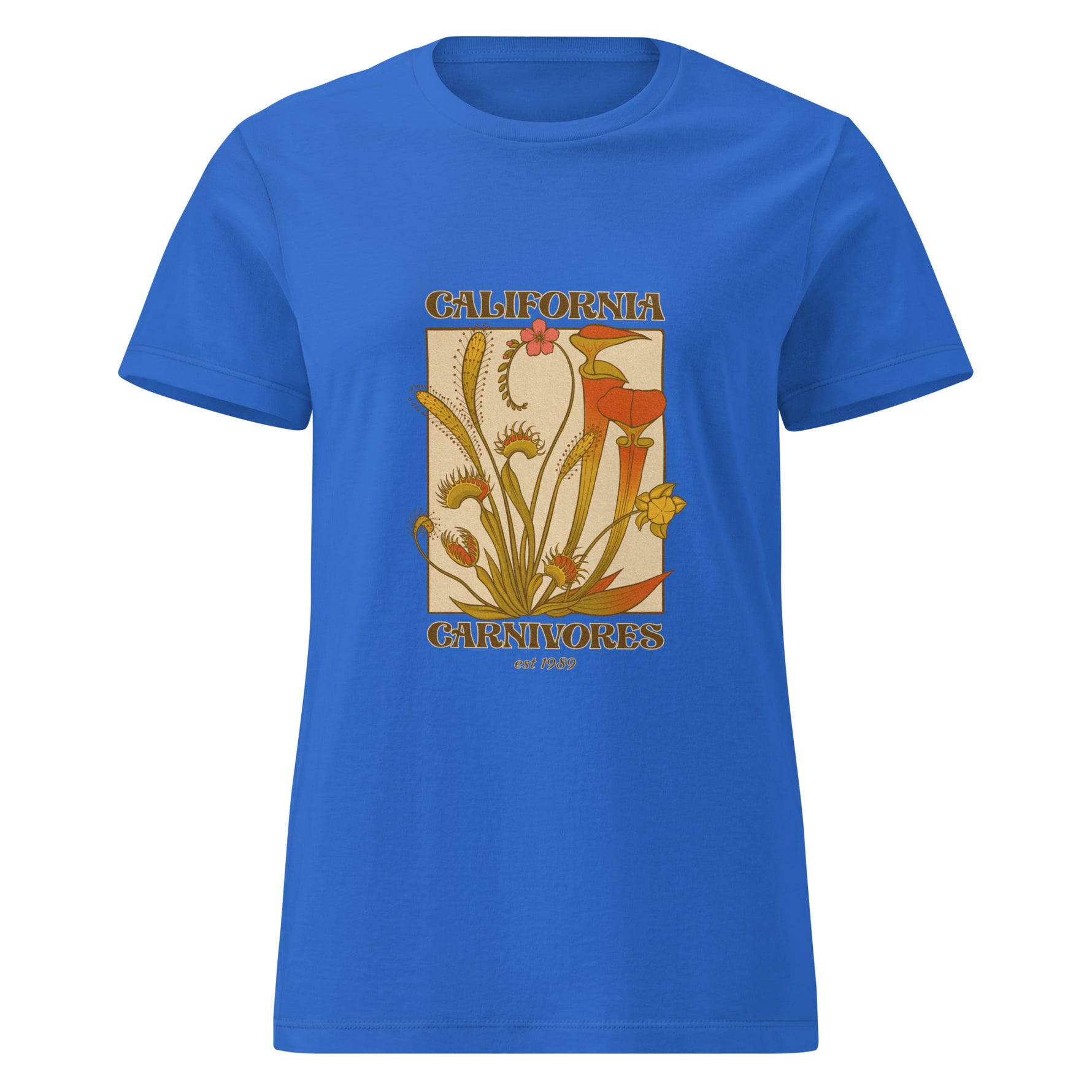 A Dreamy Vintage Bog Garden Women’s T-shirt bright blue