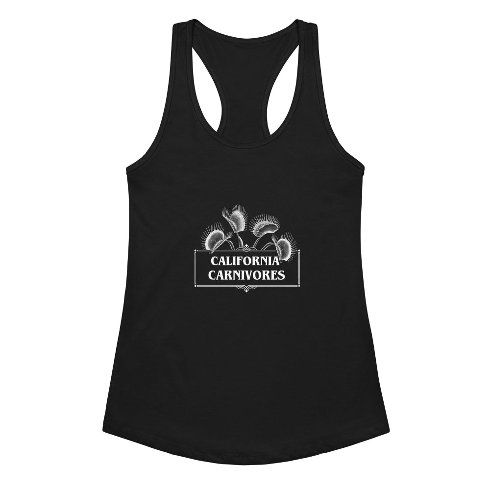 Black tank top with 'California Carnivores' logo on a white background