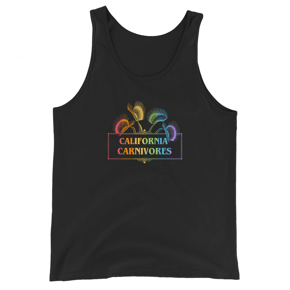 Black tank top with 'California Carnivores' logo on a white background