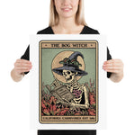 Person holding a framed artwork of 'The Bog Witch' by California Carnivores.