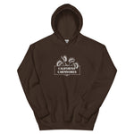 Brown hoodie with text and California Carnivores logo on a white background