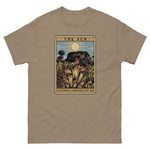 Brown Savanna t-shirt with a graphic design of Heliamphora as the Sun tarot card