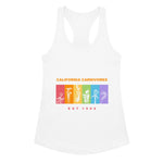 White tank top with colorful graphic and 'California Carnivores' text on a white background