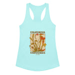 Light blue tank top with a graphic design of carnivorous plants and text on a white background