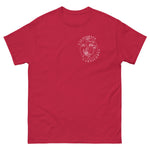 Red t-shirt with 'California Carnivores' text on a white background