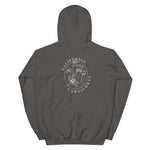 Charcoal hoodie on a white background