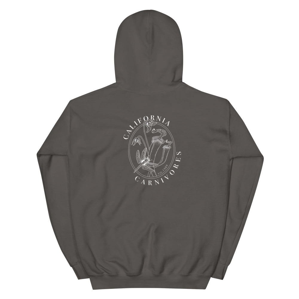 Charcoal hoodie on a white background