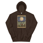 Brown hoodie with moon and plant design