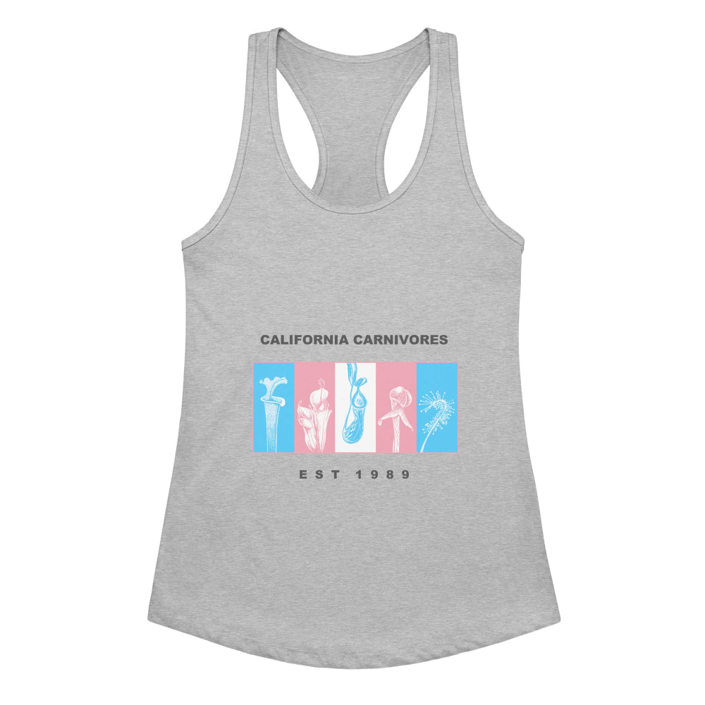 Gray tank top with California Carnivores logo on a white background
