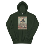 Green hoodie with a graphic design on a white background