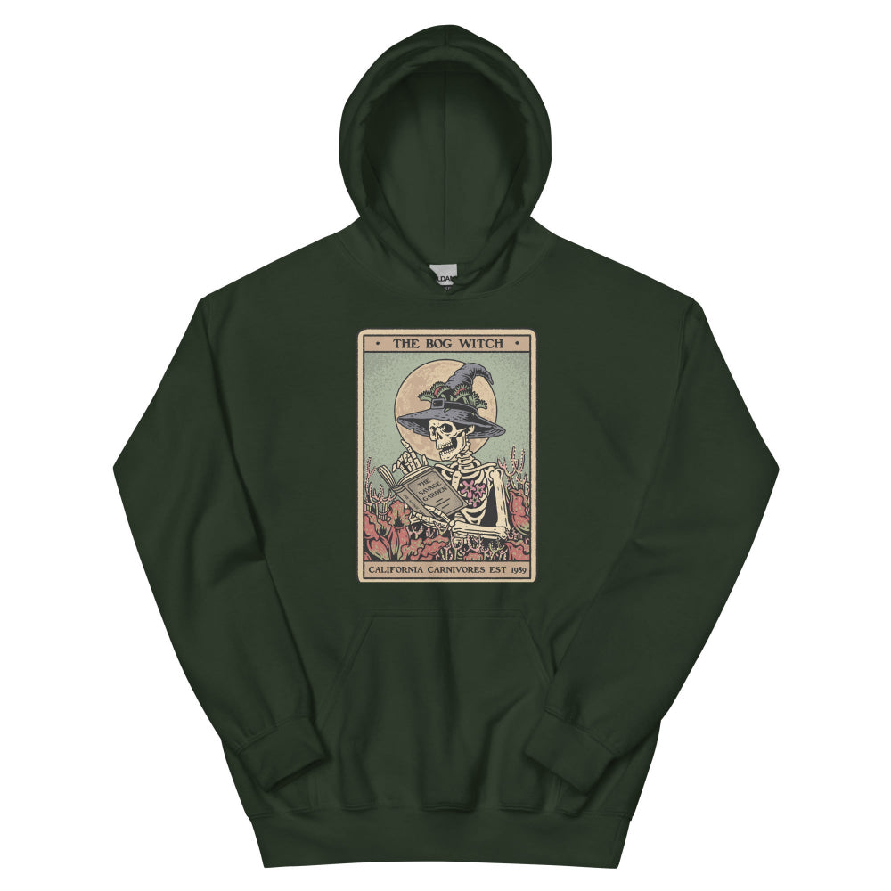 Green hoodie with a graphic design on a white background