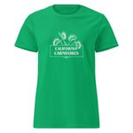 Green t-shirt with 'California Carnivores' text and graphic on a white background