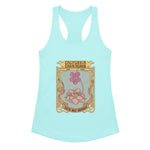 Light blue tank top with a graphic design on a white background