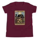 The Shining Sun maroon unisex shirt has a heliamphora in the sun styled after a tarot card.