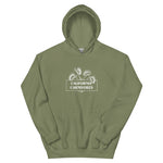 Military Green hoodie with text and California Carnivores logo on a white background