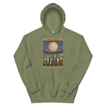 Green hoodie with moon and plant design
