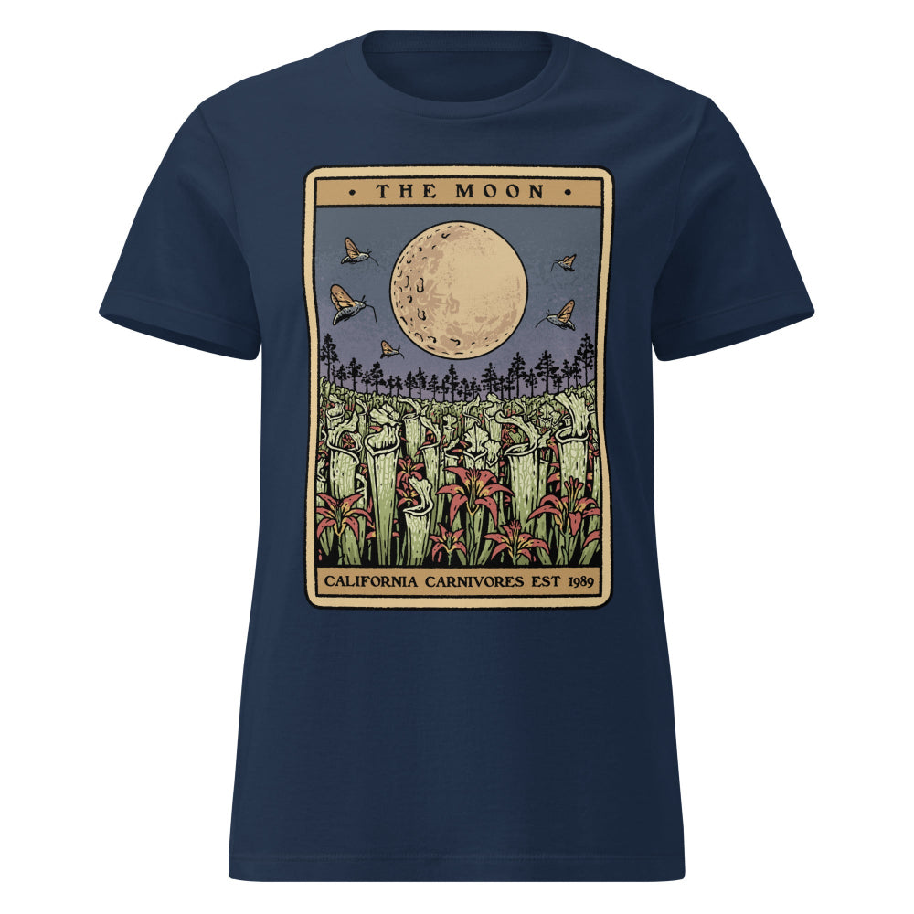Navy tshirt with a moon and sarracenia design