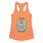Orange tank top with a graphic design on a white background