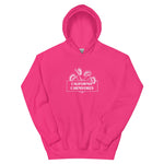 Pink hoodie with text and California Carnivores logo on a white background