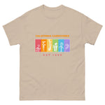 Beige t-shirt with colorful graphic and 'California Carnivores' text on a white background