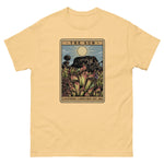 Yellow Haze t-shirt with a graphic design of Heliamphora as the Sun tarot card