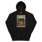  Black Unisex hoodie with a graphic design of Heliamphora as the Sun tarot card