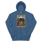 Indigo Blue Unisex hoodie with a graphic design of Heliamphora as the Sun tarot card