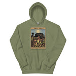 Military green Unisex hoodie with a graphic design of Heliamphora as the Sun tarot card